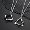 Hanger kettingen 2021 Europese geometriecombinatie ketting modebare mannelijke persoonlijkheid titanium staal mode accessoires paar