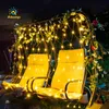 2x2/3x2/6x4m Fischnetz Lichterkette Weihnachtsbeleuchtung Fee Girlande Outdoor Home für Hochzeit Party Vorhang Garten Dekoration