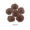 Flores decorativas grinaldas 24pcs/bolsa 4cm Artificial Camellia Flower Fabric Hair Rose Diy Supplies Decoração doméstica de buquê de casamento