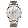 NIBOSI marque Quartz chronographe hommes montres en acier inoxydable bande mode montre à la mode lumineux Date vie étanche montres-bracelets329u