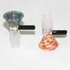 Thick Bowl Piece for Glass Bong Slides Funnel Bowls Pipes bongs smoking color pink heady wholesaler oil rigs pieces 14mm 18mm