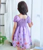 Girl's Dresses Summer Toddler Sweet Cute Princess Dress Girls Smocked Butterfly Print Puff Sleeve Square Collar A-line 1460 B3