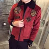 Gruby zamszowy płaszcz Męskie zimowe ciepłe kurtki męskie futro kołnierz Ekkek Slim Fit Parka Bombowiec Homme Pilot Kurtki Streetwear Męskie ubrania 210527