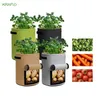 Kraflo Garden Aardbei Flower Pot Vilt Aardappel Tomaat Pinda Plant Grow Bag