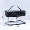 Borsa cosmetica HBP Portable Transparent Makeup Borse Borsa di stoccaggio per articoli da toeletta cosmetici Nero Pink Silver317f