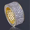 14k Золотые льготые кольца Мужские Хип-хоп Ювелирные Изделия Bling Bling Cool Zirconia Камень Роскошные Дейзнгерцы Мужчины Хипсоп Кольца Подарки