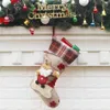 Julstrumpor Santa Claus Sock Gift Kids Candy Bag Xmas Noel Dekoration för Home Tree OrnamentsA03A08221F