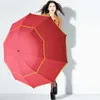 130 cm Big Top Qualité Parapluie Hommes Pluie Femme Coupe-Vent Grand Paraguas Mâle Femmes Soleil 3 Floding En Plein Air Parapluie 210626