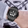 Mężczyźni Sportowy Analogowy Display Digital Zegarek Wodoodporny Moda Czarny Gumowy Pasek Rozrywkowy Zegar Reloj Hombr Wristwatches