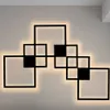 Hartisan Square Wall Lamp Led Nordic Design Bedroomリビングルームの壁の装飾ライトの光の背景DIYシンプルな照明器具210724