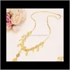 Pendant Necklaces & Pendants Jewelry45Cm High Quality Islam Chocker Chain Jewelry Arab Necklace Gold Color Africa Middle East Metal Coin /Is
