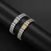 10mm width Bling tennis Chain Brass Hip hop Iced Out Zircon Bracelet Men's Jewelry BB113