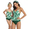 Leopard Mother Daughter Plaid Bikini Bathing Suit Swimwear Family Matching Outfits Kids Mom Swimsuit 210417