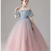 Glitter Girl Party Dress Garza Long Performance Ball Gown show dress Baby Clothes TB002 210610