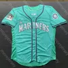 Ichiro Suzuki Jersey 3000th Hit Patch Crema Gris Verde Azul marino Blanco Rayas Fans Jugador Jersey Blue Wave jersey Tamaño S-3XL