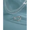 Klusterringar Sön S925 Sterling Silver Open Ring Creative Smycken Boutique Hjärta Öppnande Fashion Hollow Symbolisera Kärlek för Anniversar