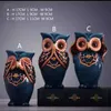 Hibou Famille Figurines Belle Danseuse Ornement Décor À La Maison Creative Animal Artisanat Décor À La Maison Accessoires Cadeau De Mariage pour les amoureux 210811