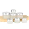 5g 10g 15g Glass Jar Cream Bottle Cosmetic Empty Container with Black Silver Gold Lid and Inner Pad for Lotion Lip Balm