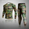 Heren Winter Gear Ski Thermal Ondergoed Sets Thermo Camouflage Oefening Kleding Sportbroek Snowboarden Shirts en Broek 210910