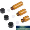 Hot 1ml Universal Mini Amber Tom Glas Essential Olja Flaska Parfym Provflaska med Orifice Reducer Cap Container 10st Fabrikspris Expert Design Kvalitet