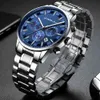CRRJU Top Men Watches Fashion 30m Waterproof Watch for Men Multifunctional Chronograph Sport Watch Luminous+Box 210517