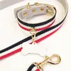 Colliers de chien simples classiques ensemble pour animaux de compagnie collier réglable en plein air mode décontracté rayures chiens laisses pour Teddy Schnauzer bouledogue français1042426