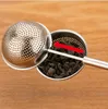 2021 Tea Ball Push Tea-Infuser Loose Leaf Tool Herbal Tesked Filter Diffusor Hem Kök Bar Drinkware Rostfritt stål