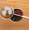 2021 Herbata Herbata Ball Push Tea-Wisząca Loose Leaf Tool Herbal Teaspoon Filtr Dyfuzor Home Kuchnia Bar Drinkware Stal nierdzewna