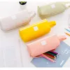 Büyük Kapasiteli Taşınabilir Kalem Çantaları Kızlar için Sevimli Basit Tuval Kırtasiye Kutusu 7 Renkler