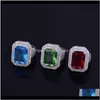 Bandringen Sieraden Drop Delivery 2021 Unisex Heren Dames Modieus Topkwaliteit Verguld Grote Vierkante Zirkonia Diamanten Ring Feest Bruiloft Leuk cadeau voor