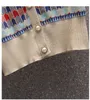 Mode pull tricoté jupe deux pièces ensemble femmes décontracté élégant simple boutonnage cardigan + A-ligne mini jupes tenues 210519