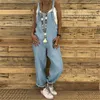 Jumpsuits das Mulheres Macacões Casuais Mulheres Sólidas Strappy Dungarees Vintage Algodão Linho Solto Harem Bib Macacões Largo Pant Pant Lace Up Long