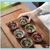 Tazze da tè Utensili da tè Cucina, Sala da pranzo Bar Giardino domestico 4 pezzi Bicchieri in ceramica Set Kungfu cinese Tazza da tè Sake Master Cup Piccole ciotole Drop Deliver