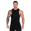 Bodybuilding Fitness Stringer Men Tank Top Solid Muskel Vest Sportkläder Ärmlös Undershirt Mens Gym Tank Toppar Skjorta 210421