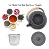 UPORS Japanese Iron Tea Pot with Stainless Steel Infuser Cast pot Kettle for Boiling Water Oolong 600/800/1200ML 210724