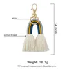 Weaving Rainbow Keychains Charm for Women Boho Handmade key Holder Keyring Macrame Bag Charms Car Hanging Jewelry Gifts1601296