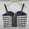 Wiosna Lato Retro Bawełna Plaid Bustier Push Up Night Club Bralette Kobiet Kwiatowy Bra Cropped Top Kamizelka Gorset Plus Rozmiar L540 210527