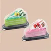 Cake Slice Container Bakgereedschap Cheesecake Pie Sandwich Containers Taarten Houder Doorzichtige Plastic Driehoek Dessert Taartdoos TX0066