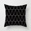 Noir blanc géométrique taies d'oreiller décoratives Polyester jeter housse de coussin rayé taie d'oreiller coussin décoratif271h