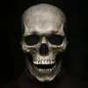 Halloween Full Head Skull Mask Hjälm med rörlig käft Helt realistiskt utseende Vuxen Latex 3D-skelett Skrämmande skalle Masker HH21-513