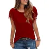 Случайный тазон футболки хлопок с коротким рукавом сплошной цвет тройники о шеи женская одежда весна лето топ женские дамы 2021 x0527