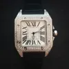 Iced out herenhorloges mechanisch automatisch uurwerk polshorloge lederen band origianl sluiting diamanten kast horloge lifestyle waterproo2783