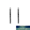 New Classic Black Awn 925 Sterling Silber Runde Schwarz Trendy Spinell-Engagement-Reifen-Ohrringe für Frauen Fine Schmuck I181
