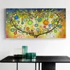 Abstrakte Kunst bunte Baum Malerei Wandbilder für Wohnzimmer Kreis Herz Poster und Drucke Ölgemälde auf Leinwand gedruckt