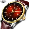 Nowy Lige Mens Zegarki Top Marka Luksusowy Prosty Kalendarz Zegar Skórzany Wodoodporny Zegar Quartz Wristwatch Relogio Masculino + Box X0524