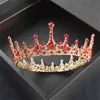 Barock retro drottning kung tiara krona kvinnor huvudbonad brud bröllop tiaras kronor hår smycken prydnad hår tillbehör x0625