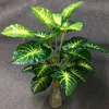 95 cm 24 cabezas Grandes plantas artificiales de Monstera Palmera Hojas falsas Rama de planta de selva de plástico para el hogar Jardín Patio Decoración 210624