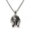 Fashion Hiphop Necklace Men039s Egyptian Pharaoh Pendant Titanium Steel Personality Necklaces5121997