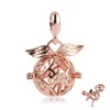 45 Arten roségoldfarbene herzförmige Bienen-Blumen-Schneeflocken-Anhänger für Pandora-Charm-Armbänder, DIY-Silberfarben-Perlen-Schmuck