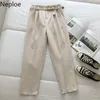 Neploe Frühling Koreanische Frauen Harem Hosen mit Gürtel Hohe Taille Slim Fit Formale Trouers OL Einfarbig Elegante Casual Jogginghose 210422